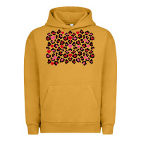 Pigment Peanut Butter Valentine's Day leopard and heart background Urban Hoodie - FaDigitalArtStudio