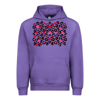 Tulip Valentine's Day leopard and heart background Urban Hoodie - FaDigitalArtStudio