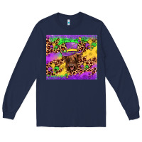 Navy highland cow mardi gras tumbler Long Sleeve Tee - JahusDesignShop
