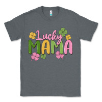 Charcoal Heather lucky mama Classic Tee - MaliasSmallBusiness