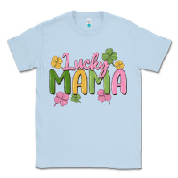 Dusty Blue lucky mama Classic Tee - MaliasSmallBusiness