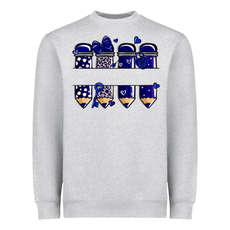 Valentine's Day School Pencils Navy Blue Heavyweight Sweatshirt by MaliasSmallBusiness | Teevron
