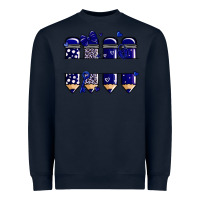 Navy valentine's day school pencils navy blue Heavyweight Sweatshirt - MaliasSmallBusiness