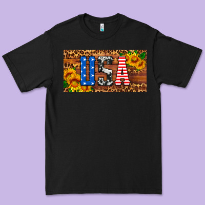 Usa Sunflowers License Plate Premium Tee Designed By Hra Design Shop