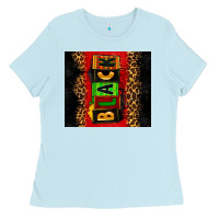 Baby Blue Black Ladies Tee - Zillion Design Studio