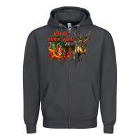 Smoke merry christmas two deers Zipper Hoodie - LillyAllenDesigns