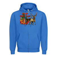 True Royal merry christmas two deers Zipper Hoodie - LillyAllenDesigns