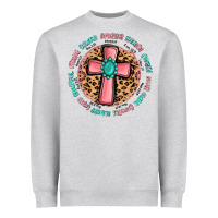 Heather Grey love myself cross Heavyweight Sweatshirt - MaliasSmallBusiness