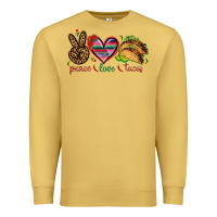 Antique Gold Peace love tacos Premium Sweatshirt - NancyCooperArtShop