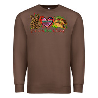 Chestnut Peace love tacos Premium Sweatshirt - NancyCooperArtShop