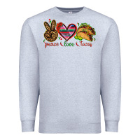 Heather Grey Peace love tacos Premium Sweatshirt - NancyCooperArtShop