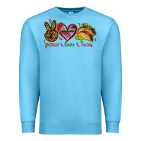 Ocean Blue Peace love tacos Premium Sweatshirt - NancyCooperArtShop