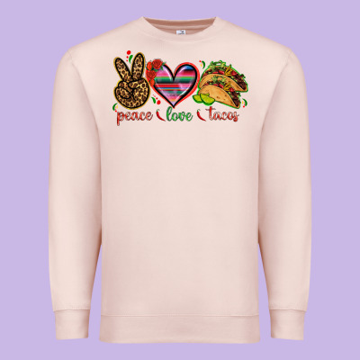 Peace Love Tacos Premium Sweatshirt Designed By Nancycooperartshop