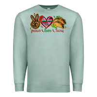 Seafoam Peace love tacos Premium Sweatshirt - NancyCooperArtShop