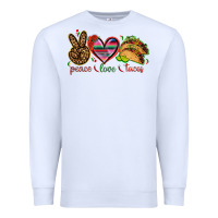 White Peace love tacos Premium Sweatshirt - NancyCooperArtShop