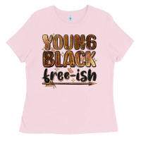 Bubblegum Pink Young black free-ish Ladies Tee - Zillion Design Studio