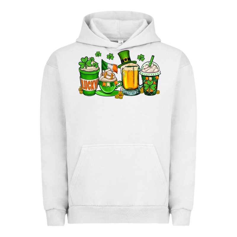 St. Patrick's Day Coffee Cups Urban Hoodie by OliviaCreatesArt | Teevron