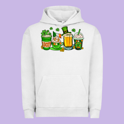 St. Patrick's Day Coffee Cups Urban Hoodie Designed By Oliviacreatesart