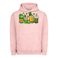 Pigment Salmon St. Patrick's Day coffee cups Urban Hoodie - OliviaCreatesArt