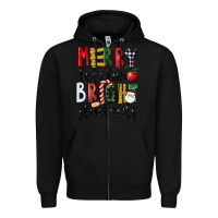 Black Merry Teacher Bright Students Christmas Zipper Hoodie - LillyAllenDesigns