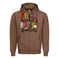 Chestnut Merry Teacher Bright Students Christmas Zipper Hoodie - LillyAllenDesigns