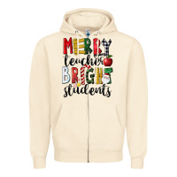 Sandshell Merry Teacher Bright Students Christmas Zipper Hoodie - LillyAllenDesigns