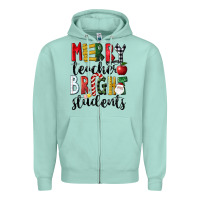 Seafoam Merry Teacher Bright Students Christmas Zipper Hoodie - LillyAllenDesigns