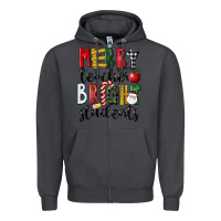 Smoke Merry Teacher Bright Students Christmas Zipper Hoodie - LillyAllenDesigns