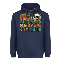 Navy Under Caffeinated and Over Stimulated Heavyweight Hoodie - texasbilliewilder
