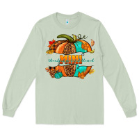 Matcha Thankful grateful blessed mini pumpkin Long Sleeve Tee - NancyCooperArtShop