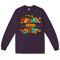 Plum Thankful grateful blessed mini pumpkin Long Sleeve Tee - NancyCooperArtShop