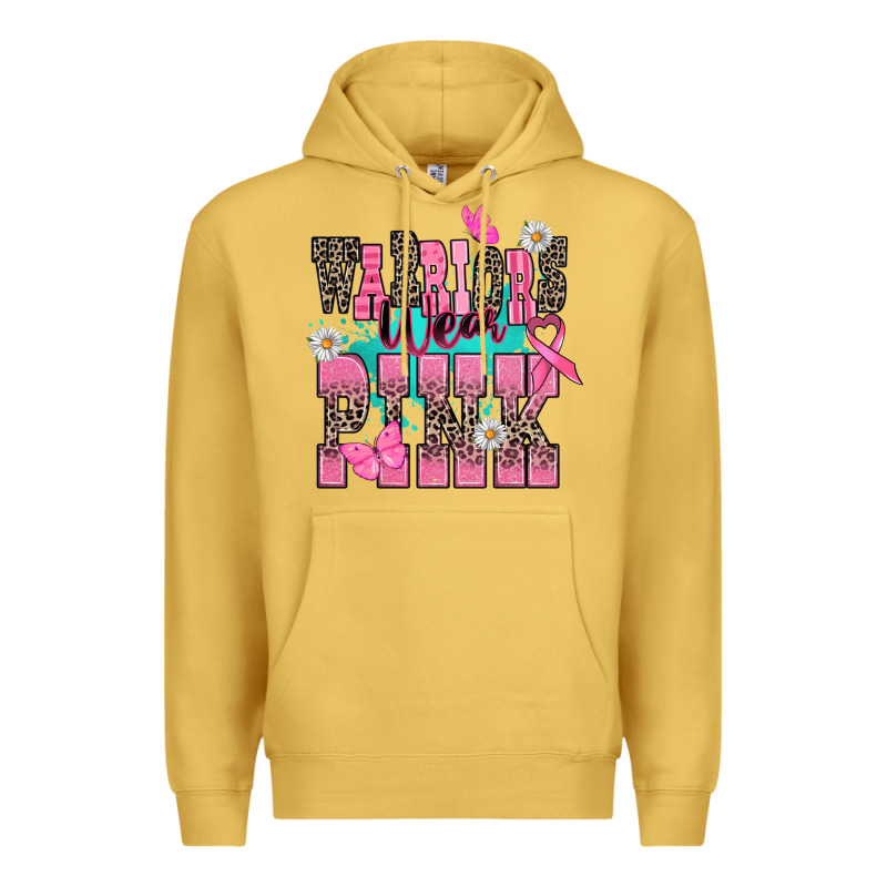 Warriors Wear Pink Cancer Awareness Premium Hoodie by HowdyJamesFarm | Teevron
