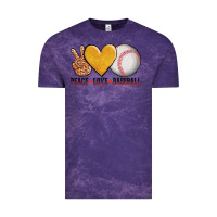 Cloud Purple peace love baseball Vintage Tee - AdoDesignShop