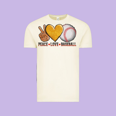 Peace Love Baseball Vintage Tee Designed By Adodesignshop