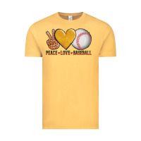Vintage Mustard peace love baseball Vintage Tee - AdoDesignShop