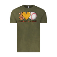 Vintage Olive peace love baseball Vintage Tee - AdoDesignShop