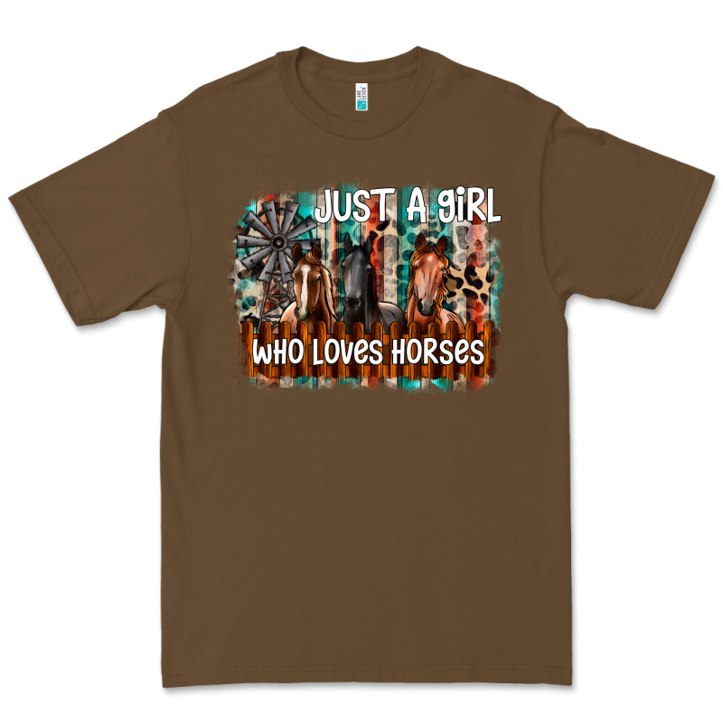 Just A Girl Who Loves Horses Premium Tee by CowhideDigitalArt | Teevron