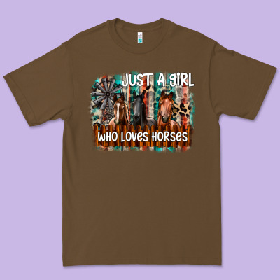 Just A Girl Who Loves Horses Premium Tee Designed By Cowhidedigitalart