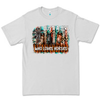 Dove Grey just a girl who loves horses Premium Tee - CowhideDigitalArt