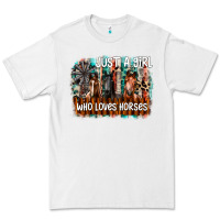 White just a girl who loves horses Premium Tee - CowhideDigitalArt