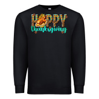 Black Happy Thanksgiving with Turkey Premium Sweatshirt - texasbilliewilder
