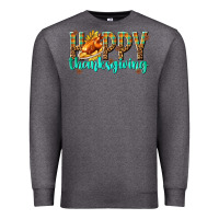 Charcoal Heather Happy Thanksgiving with Turkey Premium Sweatshirt - texasbilliewilder