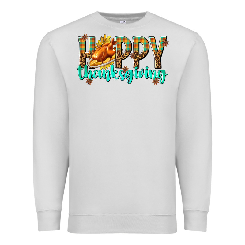 Happy Thanksgiving With Turkey Premium Sweatshirt by texasbilliewilder | Teevron
