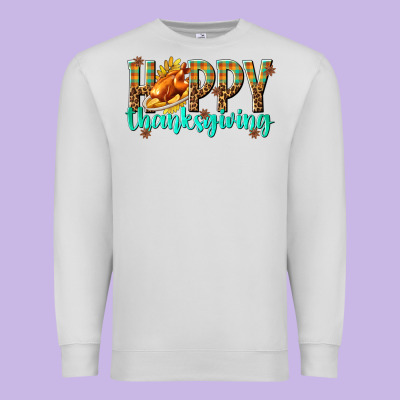 Happy Thanksgiving With Turkey Premium Sweatshirt Designed By Texasbilliewilder