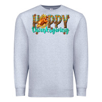 Heather Grey Happy Thanksgiving with Turkey Premium Sweatshirt - texasbilliewilder