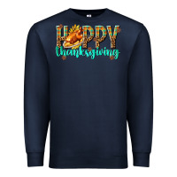 Navy Happy Thanksgiving with Turkey Premium Sweatshirt - texasbilliewilder