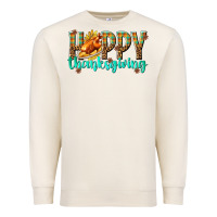 Sandshell Happy Thanksgiving with Turkey Premium Sweatshirt - texasbilliewilder