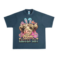 Midnight Navy Easter Day Cow Urban Heavy Tee - NancyCooperArtShop