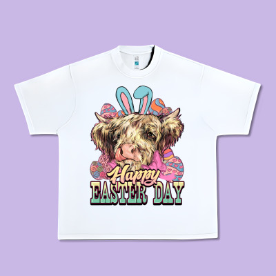 Easter Day Cow Urban Heavy Tee Designed By Nancycooperartshop