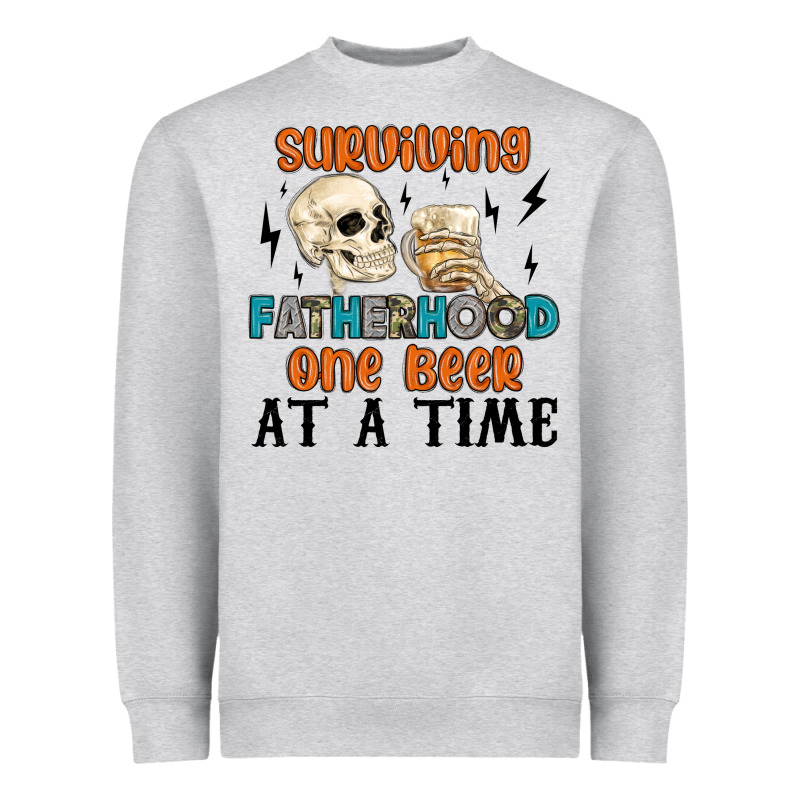 Surviving Fatherhood One Beer At A Time Heavyweight Sweatshirt by MaliasSmallBusiness | Teevron